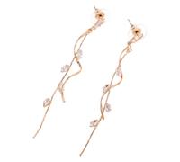 Abaodam Pendientes Colgantes Borlas de Novia Brillantes para Eventos Formales de Graduación y Boda Pendientes Largos de Imitación para Mujer