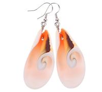 Abaodam Pendientes Colgantes de Concha Marina Vintage para Mujer Estilo Playero Color Blanco Diseño Sencillo y Elegante Accesorios de Moda para Verano y Ocasiones Obsequios
