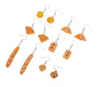 Abaodam Pendientes Colgantes para Mujer y Niñas Forma de Pan de Simulación 6 Pares de Pendientes de Resina Diseño Divertido Accesorios de Joyería para Fiestas y Uso Diario