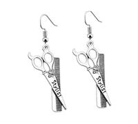 Abaodam Pendientes Creativos de Estilista para Mujer Ganchos Colgantes Ligeros y Cómodos Diseño con Tijeras y Secador Regalo Original para Amigas y Fiestas