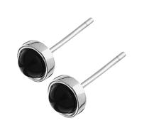 Abaodam Pendientes de Ágata para Mujer Plata Fina Estilo Redondo Pequeño Elegantes Aretes de Estudio para Señoras Regalo