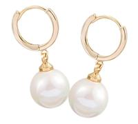 Abaodam Pendientes de Aro de Perla para Mujer Diseño de Gancho Seguro y Aleación, Elegantes y Delicados para Uso Diario y Ocasiones Obsequios