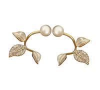 Abaodam Pendientes de Hoja para Mujer Metal Diseño de Tachuela y Perla Accesorios Ligeros y Elegantes para Uso Diario y Fiestas