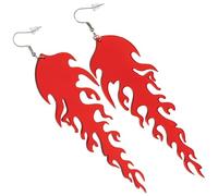 Abaodam Pendientes De Llama Femeninos De Acrílico Colgantes Largos Pendientes Brillantes De Llama Transparente Para Mujer Joyería De Fiesta De Noche