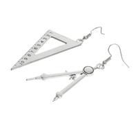 Abaodam Pendientes de Mujer Largos de Aleación en Plata Diseño Creativo de Tijeras y Triángulo, Accesorio para Trabajo y Cumpleaños