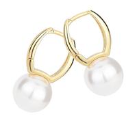 Abaodam Pendientes De Perla De Imitación Pendientes De Aro Para Mujer Joyería De Moda Exquisita Adecuado Para Uso Diario y Ocasiones Formales Color Rojo Material De Perla Artificial