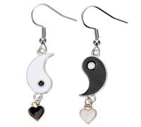 Abaodam Pendientes Yin Yang Colgantes para Mujer Estilo Tai Chi en Tonos Claros y Oscuros, Artesanía Segura y Cómoda, Joyería Moderna para Uso Diario y Viajes