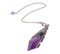 Abaodam Péndulo de Natural Hexagonal con Cadena Colgante de Piedra Cristal para Radiestesia Meditación Yoga y Equilibrio de Chakras Joyería Espiritual para Mujeres