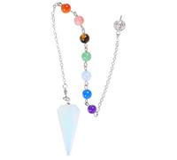Abaodam Péndulo Hexagonal de Cristal Sintético para Adivinación Colgante DIY Diseño Cónico Accesorio Artesanal Ligero para Chakras y Protección Espiritual