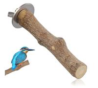 Abaodam Percha para Pájaros Pequeña de Madera y Acero Inoxidable, Soporte Rugoso de 10 Cm para Loros y Aves Pequeñas, Accesorio para Jaulas Que Facilita el Descanso Desgaste Natural