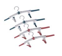 Abaodam Percha Plegable Portátil para Viaje y Exterior, 4 Unidades de Plástico PP Resistentes y Antideslizantes, Fácil de Transportar y Secar Ropa en Cualquier Lugar