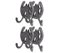 Abaodam Percheros Pared Vintage de Hierro Forjado en Forma de U, 4 Ganchos Rústicos para Colgar Doble Gancho, Resistentes y Decorativos para Dormitorios