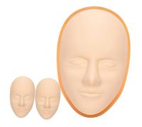 Abaodam Piel de Práctica para Tatuajes de Silicona Facial 3 Pcs Base Pvc Naranja Fija, Flexible y Duradera, para Formación Profesional en Maquillaje Permanente y Micropigmentación