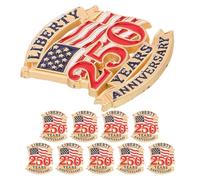 Abaodam Pin Bandera de Estados Unidos 10 Piezas, Broche Patriótico del Día Veteranos y Día Independencia, Accesorio para Fotos, Insignia Conmemorativa 250.º Aniversario,