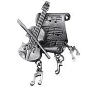 Abaodam Pin de Solapa Diseño de Alfiler para Ropa Vintage de Instrumento Musical de Aleación de Zinc en Color Plata, Adecuado para Pañuelos y Aniversarios