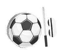 Abaodam Piñata de Fútbol para Cumpleaños Infantiles de Cartón Resistente con Papel Crepé Colorido Incluye Palo y Antifaz para Juegos Decoración Divertida y Accesorios para Fiestas