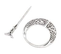 Abaodam Pinza Cabello de Aleación Nudo Vikingo Vintage, Horquilla Deslizante de Metal para Mujer, Accesorio Étnico para Trenzas y Uso Diario, Diseño Antiguo en Color Plata