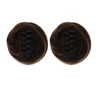 Abaodam Pinza para Moño Postizo Rizado 2 Piezas Color Marrón Claro Extensiones de Cabello para Recogidos Moño Falso Ligero para Uso Diario y Ocasiones Obsequios