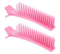 Abaodam Pinzas Cabello de Peluquería 2 Piezas Abs Rosa, Firmes y Portátiles para Cortar y Peinar en Casa o Profesional