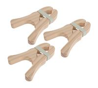 Abaodam Pinzas de Madera Montessori para Construcción de Fuertes, 6 Piezas Blancas Banda Elástica, Clips de Construcción, Accesorios para Juego de Simulación Mantas y Sábanas
