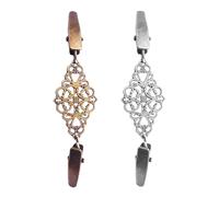 Abaodam Pinzas para Chal y Suéter Vintage 2 Unidades, Clips para Cuello de Vestido y Camisa, Broches Retro de Metal Plateado y Bronce Antiguo, Accesorios para Cárdigan y Bufanda Mujer
