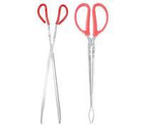 Abaodam Pinzas para Serpientes de Acero Inoxidable 52 Cm, Tenazas de Punta Curva y Recta, Mango Antideslizante, Herramienta Multifuncional para Alimentación, Captura y Limpieza de