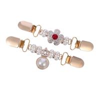 Abaodam Pinzas para Suéter de Aleación Gemas de Imitación Clip para Chal y Cárdigan Set de 2 Unidades Doradas Accesorio de Moda para Mujer Broches Creativos para Ropa