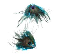 Abaodam Pinzas Pelo de Pavo Real Estilo Vintage con Plumas y Gemas de Imitación, 2 Piezas, Diseño Retro Étnico, Portátiles para Bodas y Ocasiones Obsequios