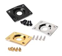 Abaodam Placa de Conector de Guitarra Eléctrica Cuadrada Cromada de Hierro con Revestimiento de Níquel, Sangría de 1/4, Incluye Tornillos para Reemplazo de Jack, Accesorio para Guitarras