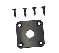 Abaodam Placa de Conector de Guitarra Eléctrica Fácil de Instalar Negro de Metal Forma Curva Incluye 4 Tornillos para Fortalecer Conexión entre Mástil y Cuerpo