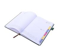 Abaodam Planificador Diario y Papel con Tapa de Pu 2027 Portátil con Planificación Anual y Apuntes Flexibles para Profesionales y Familias en Casa o Escuela