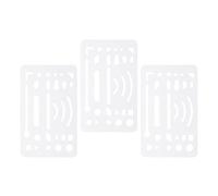 Abaodam Plantilla de Borrado de Plástico Transparente 3 Piezas para Dibujo Técnico y Mecánico, Herramienta de Precisión para Estudiantes y Profesionales, Suministros Escolares de Dibujo