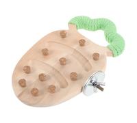 Abaodam Plataforma de Madera para Jaulas de Pájaros, Soporte de Percha Colgante para Loros y Periquitos, Juguete Interactivo Forma de Zanahoria para Estimular el Juego y Promover Hábitos