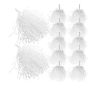Abaodam Pompones de Animadora Metálicos Blancos 24 Piezas Asas Ergonómicas para Animar Equipos y Fiestas, Accesorios Ligeros para Baile, Competencias y Actividades Deportivas al Aire