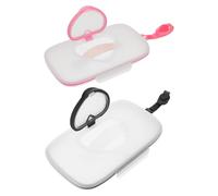 Abaodam Porta Toallitas Portátil para Ñiño 2 Piezas Tapa en Forma de Corazón, Contenedor Reutilizable de Plástico Seguro, Dispensador para Toallitas Húmedas de Viaje y Uso al Aire