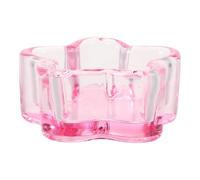 Abaodam Portacepillos para Uñas Taza Lavadora sin Tapa Forma de Flor Rosa Translúcida Cuenco de Cristal Resistente para Esmalte y Accesorio Práctico para Salón de Uñas