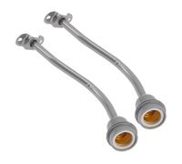 Abaodam Poste de Lámpara de Césped Acero Inoxidable 30 Cm Portalámparas de Rosca E27 Resistente al Agua para Iluminación Exterior y Base para Farola de Jardín 2 Piezas