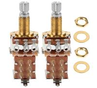 Abaodam Potenciómetros de Volumen y Tono para Guitarra Eléctrica, Eje Dividido de 18 Mm A500k, Perillas Moleteadas Metálicas Largas, Repuestos de Control de Audio y Pastillas,