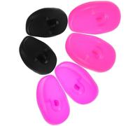 Abaodam Protector Auditivo para Teñir el Cabello 3 Pares Orejeras de Silicona Resistentes al Calor Impermeables Multicolor (negro, Púrpura, Rosa) para Peluquería y Uso Personal