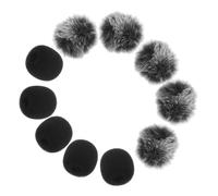 Abaodam Protector de Espuma para Micrófono Lavalier Negro, Suave y Ligero, Paquete de 10 Piezas para Uso en Interiores y Discursos