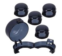 Abaodam Protector para Perillas de Estufa de Gas 5 Piezas Negro Resistente al Agua y Aceite, Cubierta Térmica Alta para Seguridad Infantil en Cocina Familiar, Tamaño 89.8 X 54.3