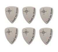 Abaodam Púas para Guitarra de Acero Inoxidable Plateadas, 6 Unidades, Accesorio Portátil para Guitarra, Mandolina y Ukelele, Ideales para Principiantes y Músicos Profesionales,