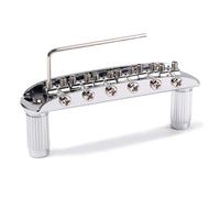 Abaodam Puente de Guitarra Eléctrica Metal Plateado Diseño Ajustable con Sillares Superiores Accesorio Estándar para Jazz y Semi Hollow Fácil Instalación para Guitarra Eléctrica