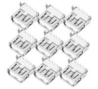 Abaodam Puerto Usb Hembra De Repuesto Usb 2.0 Conector Ángulo De 90 Grados, 100 Unidades, Borde Enrollado y Cubierta Trasera Protectora, Adecuado Para Componentes Electrónicos y Soldadura