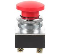Abaodam Pulsador Rojo de Cabeza Plana La2 de 30mm Reinicio Automático | Interruptor Momentáneo, Diámetro 30mm, Plástico, Estilo Seta, Uso en Coche y Panel, Montaje Sencillo