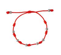 Abaodam Pulsera Ajustable Trenzada con Cuentas de Acero Inoxidable y Cuerda Roja Amuleto de Suerte Unisex para Mujer y Hombre Diseño Hecho Mano y Estilo Delicado