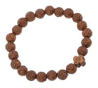Abaodam Pulsera Cruzada de Cuentas de Madera Color Café para Hombre y Mujer, Pulsera Religiosa Rosario Ortodoxo Dije de Cruz, Accesorio Católico Unisex para Uso Diario