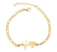 Abaodam Pulsera de Acero de para Mujer Diseño de Corazón y Electrocardiograma Pulsera de del Corazón para Adolescentes y Novia Joyería Ligera y Moderna para Cumpleaños y Ocasiones