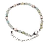Abaodam Pulsera de Cuentas 4Mm para Mujer y Pulsera Bohemia Piedras Naturales de Malaquita Verde de Acero Inoxidable Ligera para Uso Diario y Obsequio Romántico