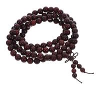 Abaodam Pulsera de Cuentas Mala de Sándalo Sanguíneo 8 MM 108 Cuentas Roja Oscura para Meditación y Oración Budista Pulsera Fortuna y Buena Suerte para Mujer 3 Piezas